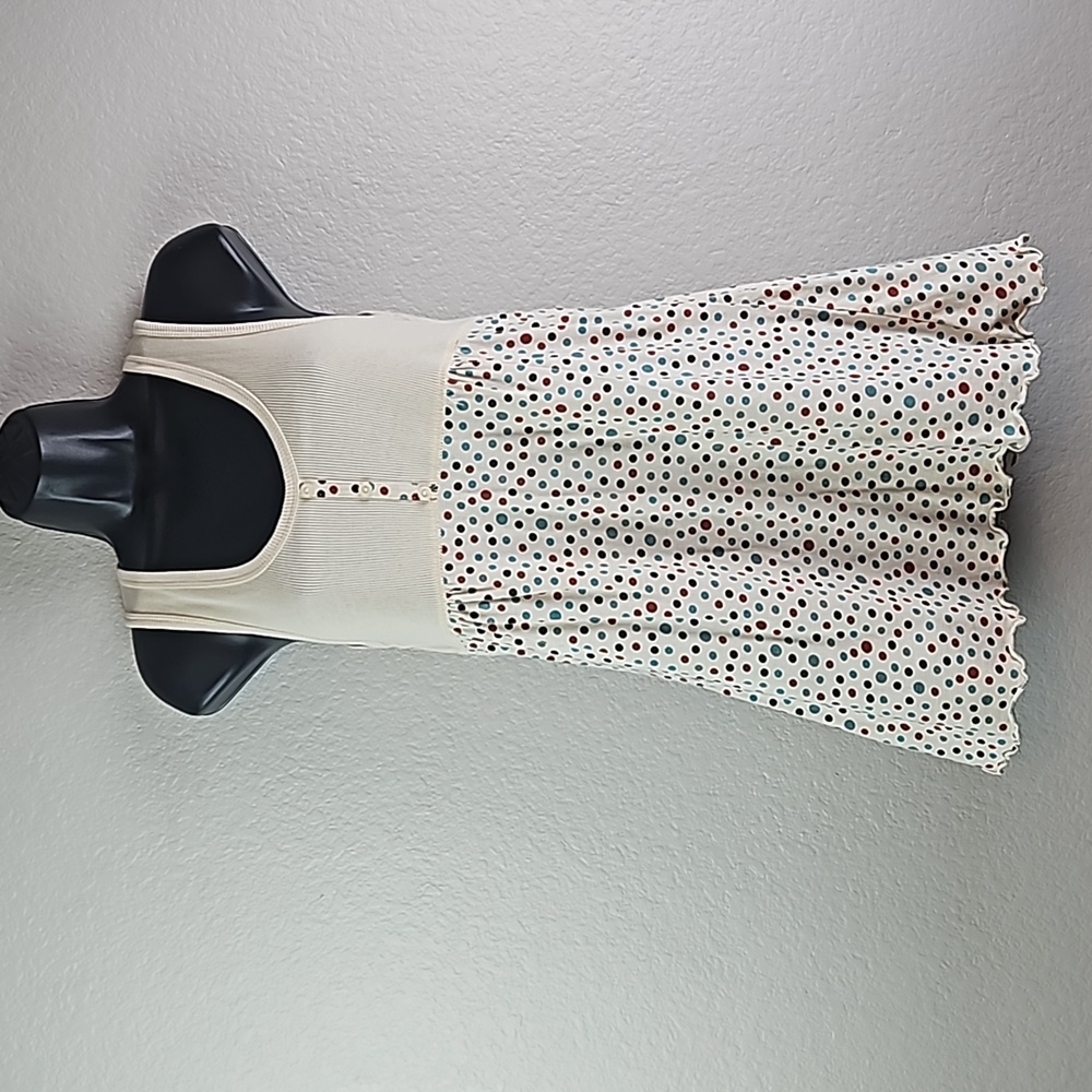 Angels | Girls Ribbed Polk Dot Cotton Nightgown Sz L